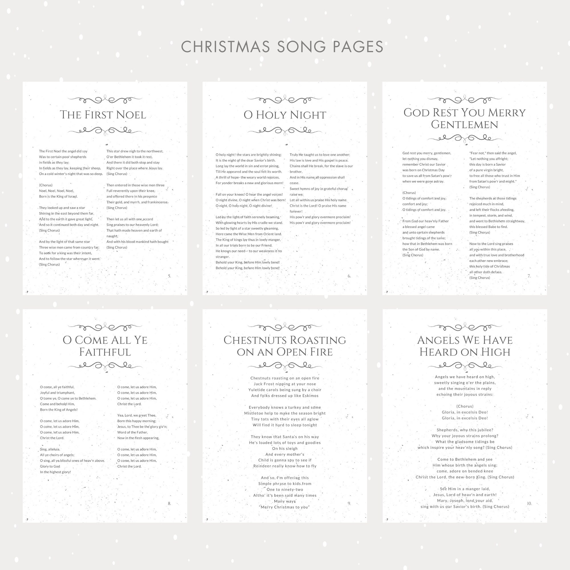 Christmas Carols Songbook Bundle | Printable PDF & Canva Editable ...