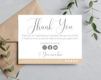 Editable Business Thank You Cards | Customizable Canva Template - Instant Download for Small Business