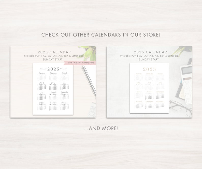 2025 Year Calendar Printable, SUNDAY Start, Year Overview 2025, One