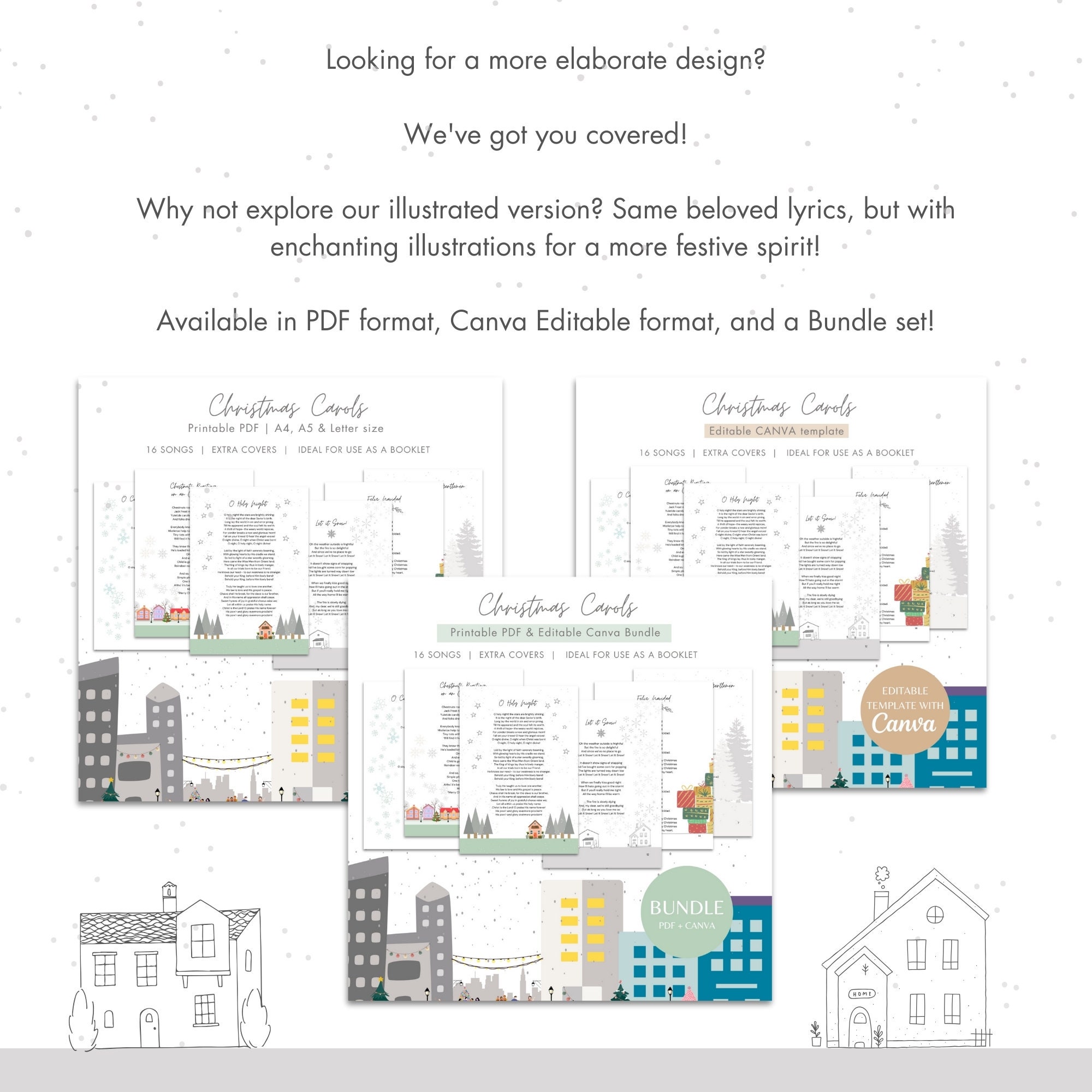 Christmas Carols Songbook Bundle | Printable PDF &amp; Canva Editable ...