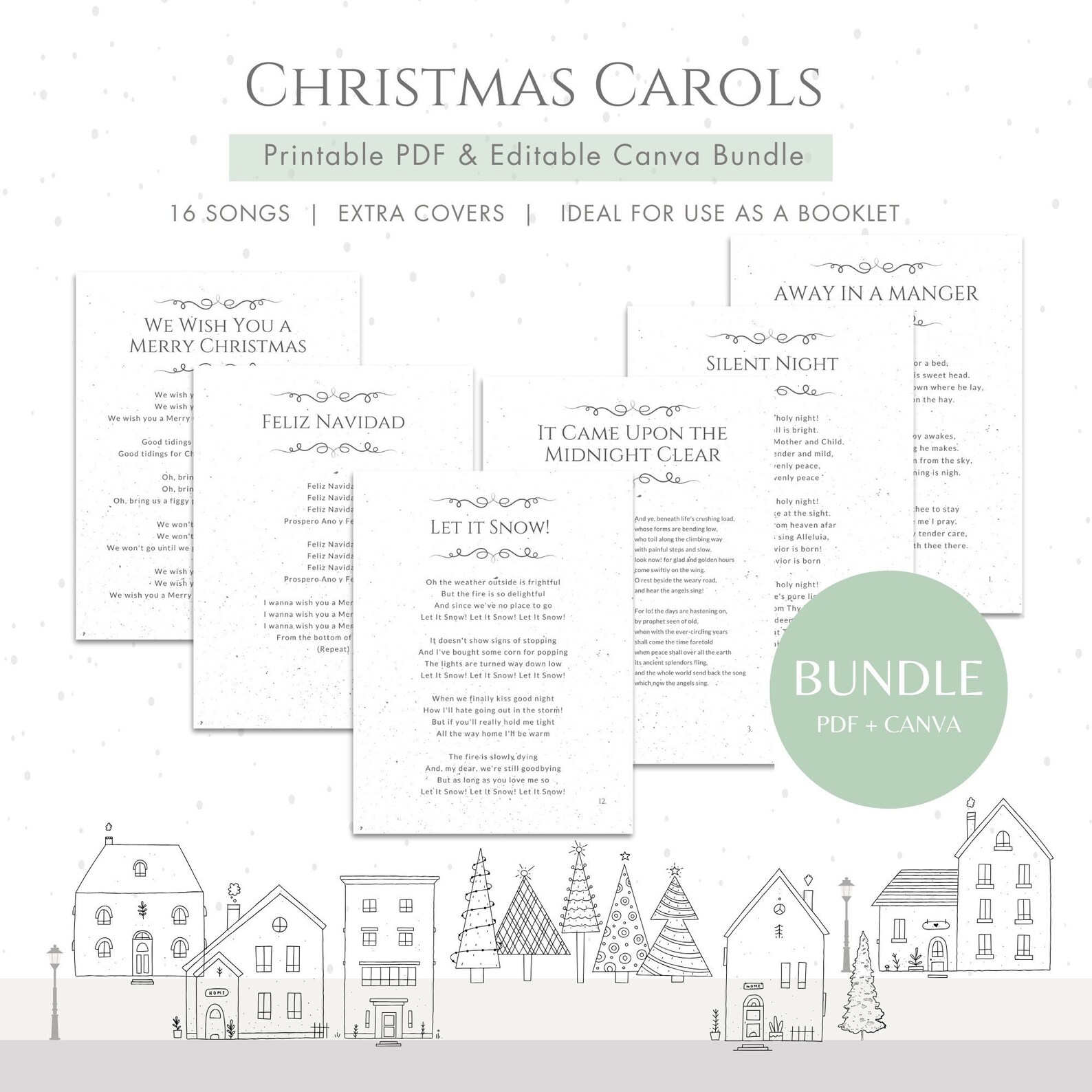 Christmas Carols Songbook Bundle Printable PDF Canva Editable Christmas Carols Songbook Bundle Printable PDF Canva Editable