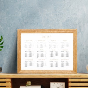 2025 Year Calendar Printable, MONDAY Start, Year Overview 2025, One ...