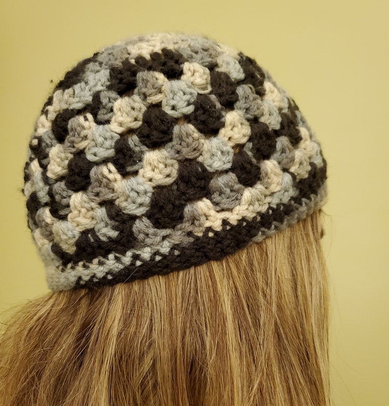 Handmade crochet fingerless gloves and beanie set