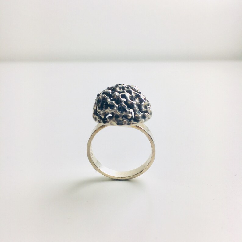 Made in Finland made by Finnish Jewelry designer Erik Granit in 1969 Modernist Finnish Sterling silver ring