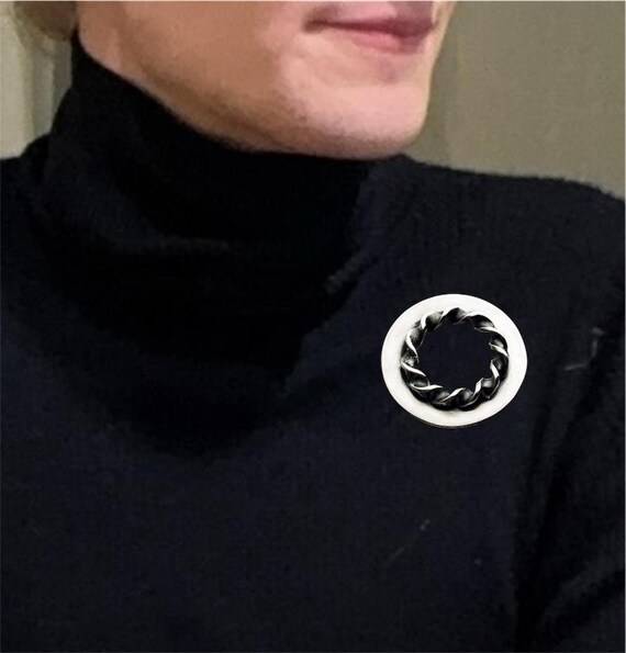 Solid/Old/ rare / original handmade silver brooch… - image 3