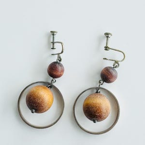 With stamp /Vintage Aarikka earrings designed by Kaija Aarikka in 1960s, made in Finland