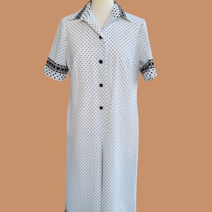 Vintage 1970s POLKA DOTS dress made in Finland by Kati