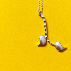 Modernist Finnish sterling silver pendant designed by Finnjewelry, made in Finland, 1981