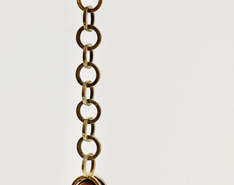 Rare Modernist Elis Kauppi Sterling silver keyring with tiger eye stone. Kupittaan Kulta Oy, 1965, Made in Finland