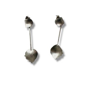 Modernist Sterling silver earrings designed by Chao named ”Pop” Handmade in Finland