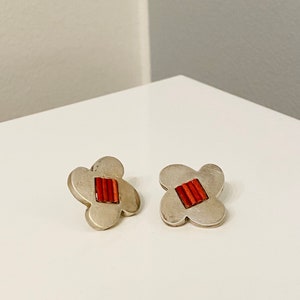 Super rare vintage Aarikka wooden & sterling silver earring, 1991 made in Finland