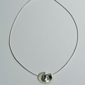 Modernist Finnish sterling silver pendant designed by Finnjewelry, made in Finland, 1981
