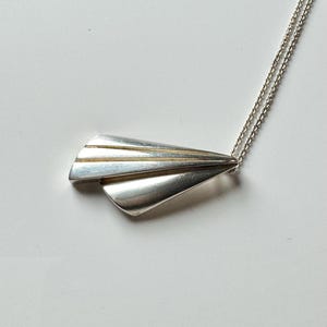 Modernist Finnish sterling silver pendant designed by Finnjewelry, made in Finland, 1981