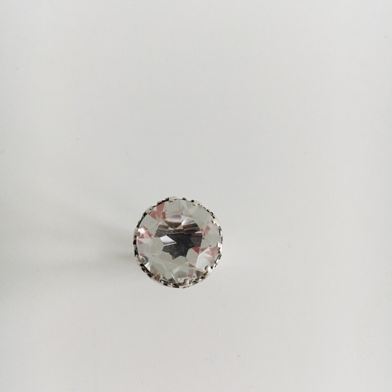 1968 Bengt Hallberg A big Modernist sterling silver and Rock Crystal ring Made in Sweden