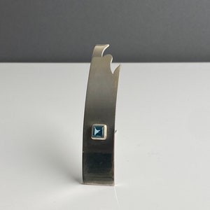 Modernist Kalevala Sterling silver brooch with crystal,Made in Finland