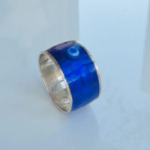 Modernist Sterling silver with Enamel ring