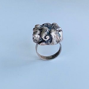 Modernist Finnish Sterling silver ring , made by Finnish Jewelry designer Martti Viikinniemi in 1968, Made in Finland