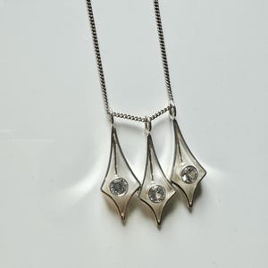 Modernist Kultaseppa Salovaara Sterling silver pendant with rock crystal , 1960s, Made in Finland