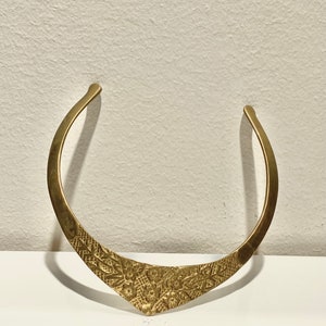 Vintage  Brass Choker Mesh Necklace