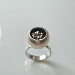Modernist Finnish Sterling silver ring , made by Finnish Jewelry designer Martti Viikinniemi in 1960s, Made in Finland