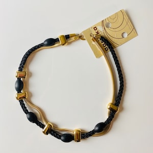 Unused with original tag-Vintage Aarikka wooden & metal necklace, 1980s Designer:  Kaija Aarikka