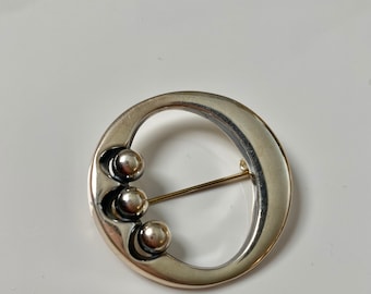 Modernist Finnish Sterling silver brooch , made by Finnish Jewelry designer Erik Granit in 1962, Made in Finland