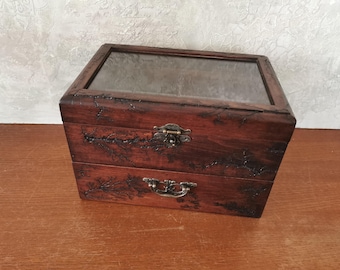 Personalized Wooden Watch Box: 14-Slot Glass Lid Engraved Organizer