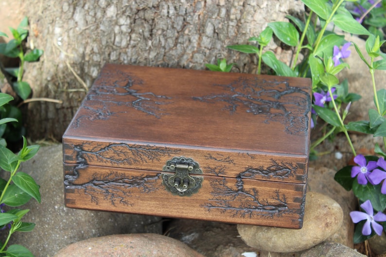 Personalized Tea Box Wooden Tea Caddy Laser Engraved Tea Bag Etsy Canada