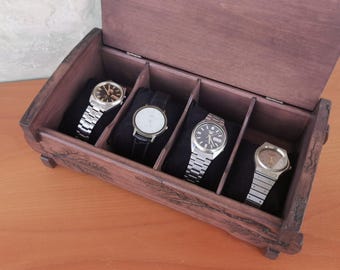 Lichtenberg Wood Watch Box: Handmade Rustic Jewelry Storage