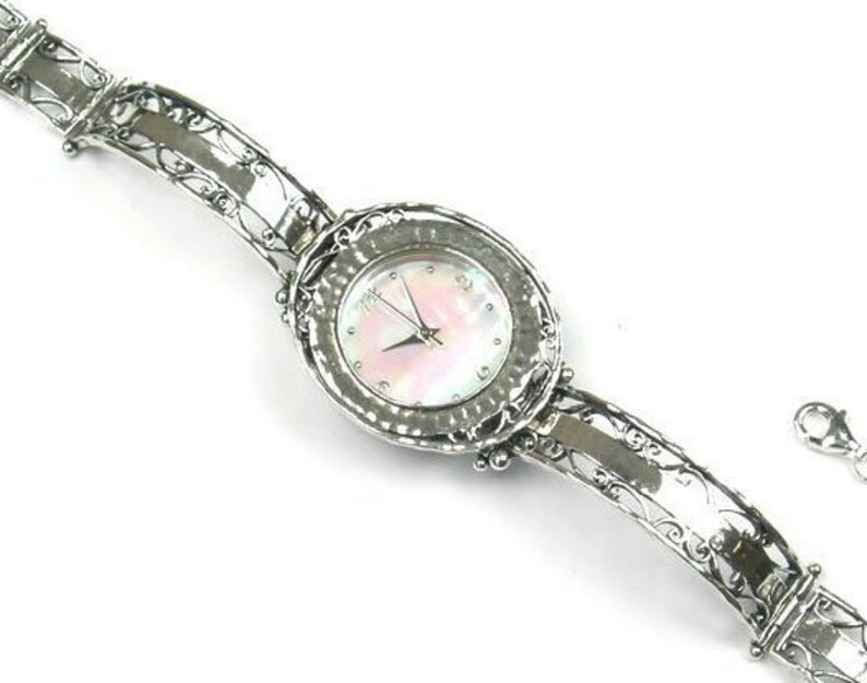 Beautiful Sterling Silver Oval Women's Wrist Watch Analog Etsy