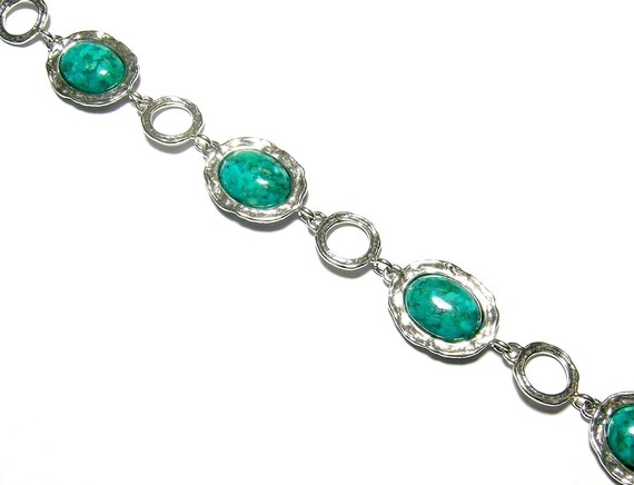 Designed Sterling Silver Turquoise Charm Bracelet Turquoise - Etsy