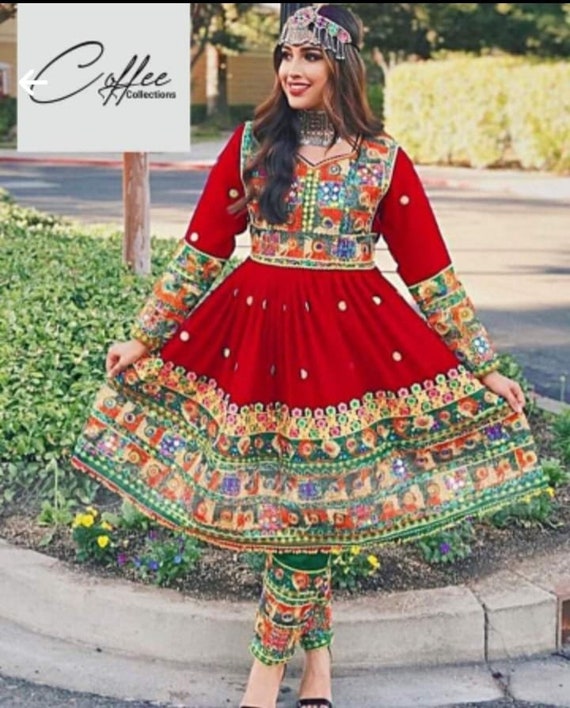 Afghan Dress Handmade Traditional Afghani Dress Afghan Clothes Etsy