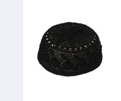 2pcs White and Black Muslim Hat KUFI 