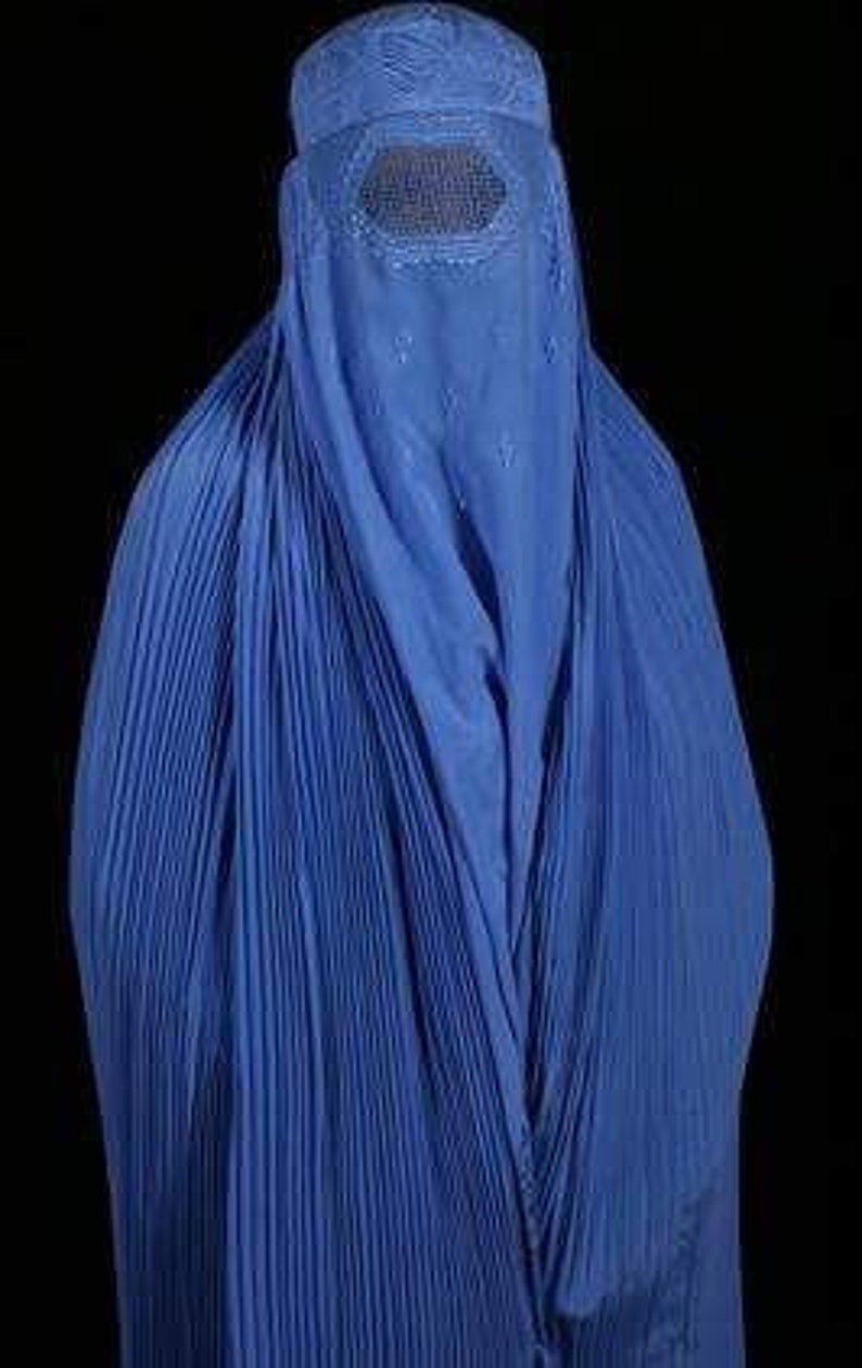 Burqa Afghane Traditionnelle - Taille Unique - Coton/polyester - Couleurs Variées (noir, Bleu, Rouge, Blanc...) - Lavable Machine