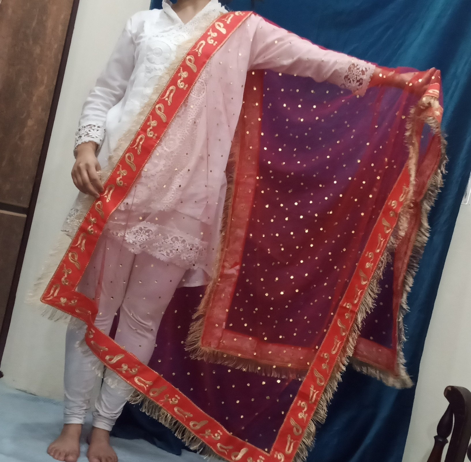 nikah red dupatta
