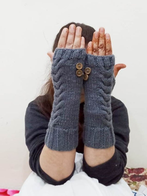 Handmade fingerless long gloves women winter gloves fingerless glov Hand Knit Fingerless Gloves Arm Warmers Cozy Chunky Fingerless Accessories Gloves & Mittens Winter Gloves 