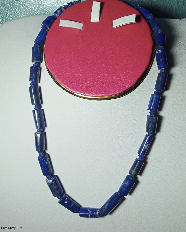 18 inch natural lapis lazuli polished necklace pendant from afghanistan s2