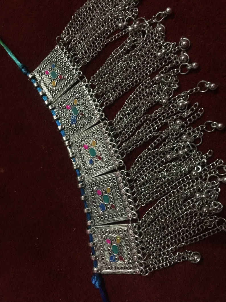 Afghan tribal kuchi necklace Traditional Choker Necklace Handmade Multi Theme