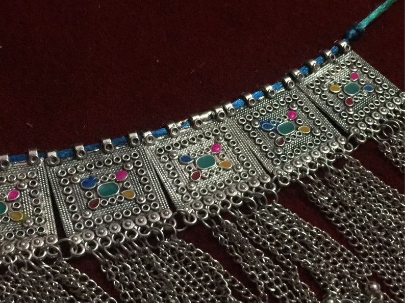 Afghan tribal kuchi necklace Traditional Choker Necklace Handmade Multi Theme