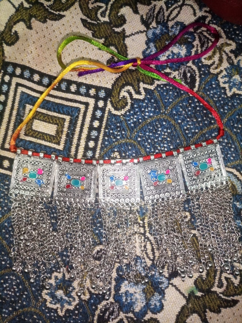 Afghan tribal kuchi necklace Traditional Choker Necklace Handmade Multi Theme