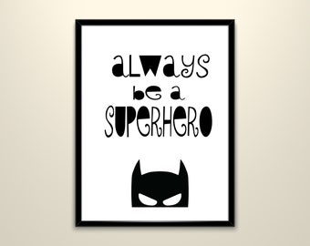 Super Hero Bathroom Prints Superhero Pop Art Kids Wall Art Digital