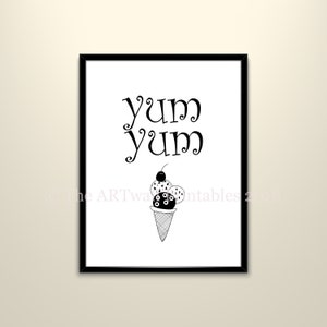 ICE CREAM art print, food wall art, Printable Art, modern wall art print