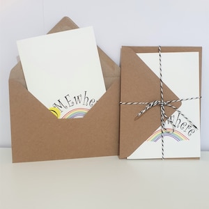 QUELQUE PART AU-DELÀ DU, carte d'anniversaire arc-en-ciel, carte de voeux, carte vierge, carte d'anniversaire vierge