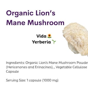 Organic Lion&#39;s Mane Mushroom Capsules