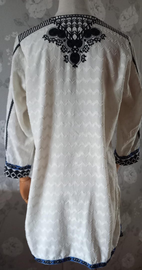 Vintage | Ethnic Fashion | Men's Shirt | Embroidery | Pakistani | Kaaddi | Boho Style | Cotton | Used