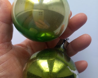 Vintage | Christmas Ornaments | Lot of 2 | Balls | Glass | Hanging | Used