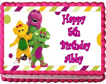 barney cake topper etsy