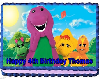 barney cake topper etsy