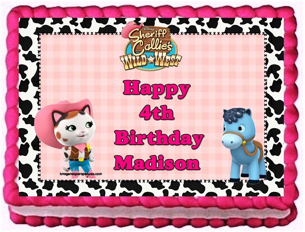 Sheriff Callie Edible Cake Topper Birthday Decoration Etsy