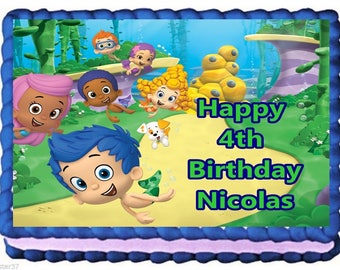 Bubble Guppies Edible Cake Topper Birthday Decoration